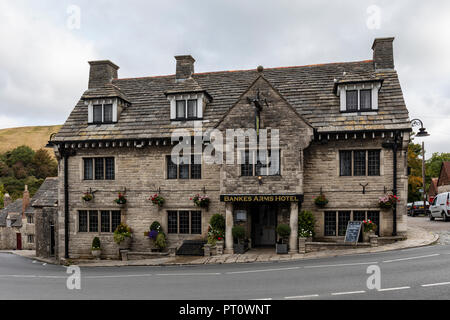 Bankes Arms Hotel, Corfe Castle, Wareham, Dorset, England, UK Stock Photo