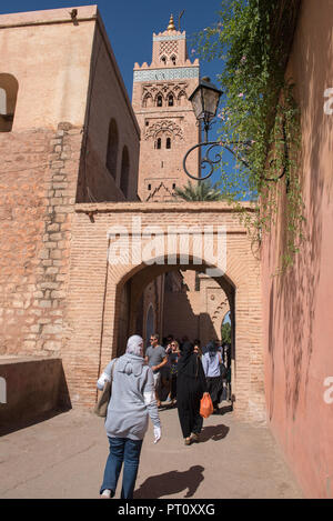Mezquita Kutubía in Marrakech in  Morocco Stock Photo