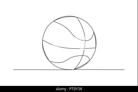 Basketball One line drawing Stock Vector