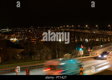 Tromso, Norway:December 20, 2016- view of Tromso city in evening. Stock Photo