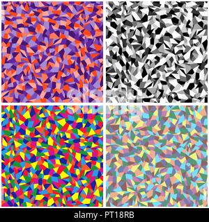 Set of four seamless abstract patterns in colorful and monochrome colors, hand drawing vector illustration Stock Vector