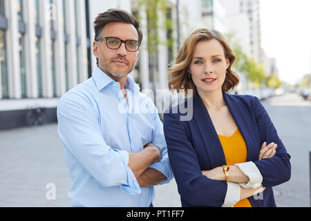 Portrait of two business people Stock Photo