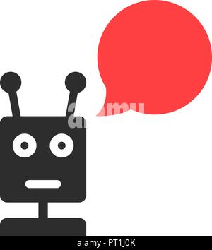 black chatbot with speech bubble Stock Vector