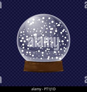 realistic transparent snow globe Stock Vector