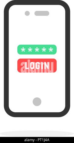 login like linear mobile phone security Stock Vector