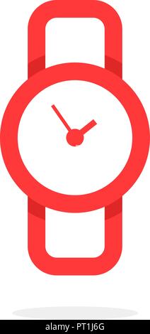 red linear wristwatch icon Stock Vector