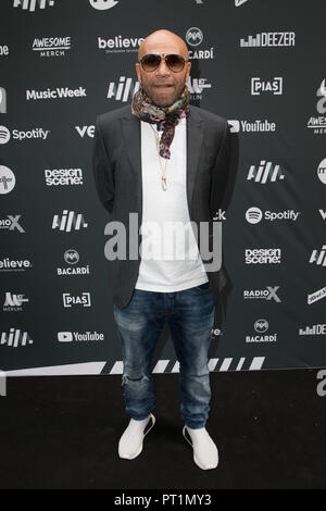 Guests attend the AIM Independent Music Awards 2018 at The Brewery  Featuring: Goldie Where: London, United Kingdom When: 04 Sep 2018 Credit: Phil Lewis/WENN.com Stock Photo