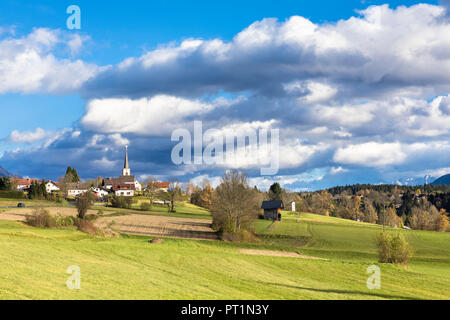 The small village of Förolach (Hermagor District, Carinthia, Austria, Europe) Stock Photo