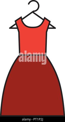 Vector fashion illustration, women's dress on a dummy. Seamless Stock ...