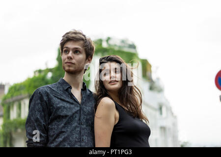 France, Paris, young couple in the district Montmartre Stock Photo