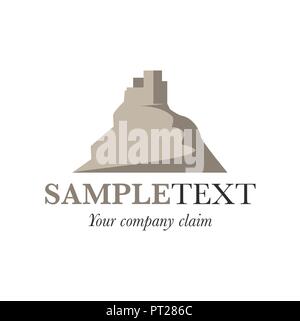 Ancient castle or watchtower on a rock. Vector Illustration Stock Vector