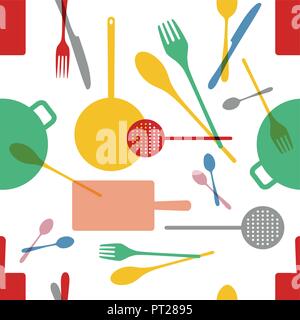 Kitchenware pattern. Seamless. Vector Illustration Stock Vector