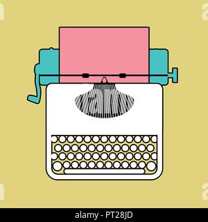 Logo style retro outlines. Typewriter. Vector Illustration Stock Vector