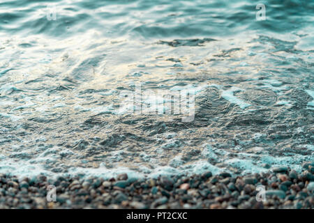 Spain, Catalonia, Costa Brava, stony beach, seafront Stock Photo