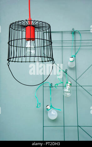 Upcycled metal basket Stock Photo