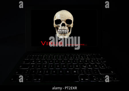 Symbolical image virus alert, cybercrime, privacy Stock Photo