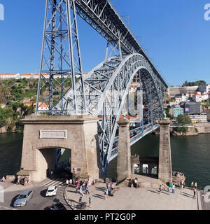 Ponte Dom Luis I. Bridge (UNESCO World Heritage Site) over the Douro, Porto, Norte region, Portugal Stock Photo