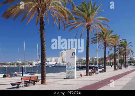 Promenade at the marina, Portimao, Algarve, Portugal Stock Photo