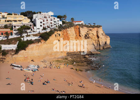 Praia da Carvoeiro beach, Carvoeiro, Algarve, Portugal Stock Photo