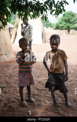 Local children in Mukuni village in Livingstone, close to Victoria Falls, Zambia Stock Photo