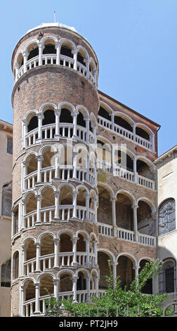External Spiral Staircase at Building in Venice Italy Stock Photo