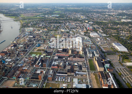 Chemical plant Bayer AG, LANXESS Aktiengesellschaft, Chemical factory on the Rhine, Casino of Bayer AG, Cologne, Rhineland, North Rhine-Westphalia, Germany Stock Photo