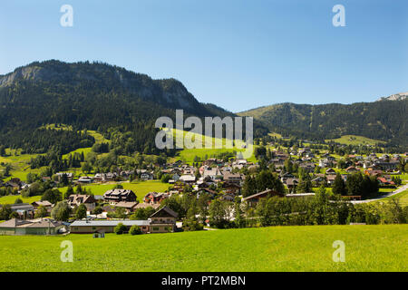 Austria, Styria, Salzkammergut, Styrian Salzkammergut, Ausseerland, Tauplitz with a view to the Tauplitzalm, Stock Photo