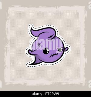 Halloween stitch ghost phantom zombie voodoo doll Stock Vector