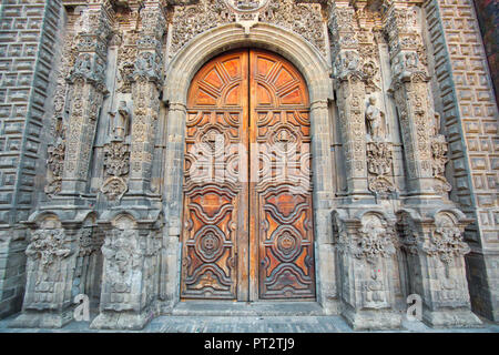 Scenic old churches in Zocalo, Mexico City Stock Photo