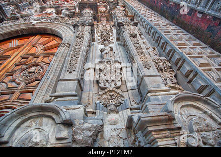 Scenic old churches in Zocalo, Mexico City Stock Photo