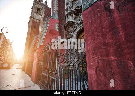 Scenic old churches in Zocalo, Mexico City Stock Photo