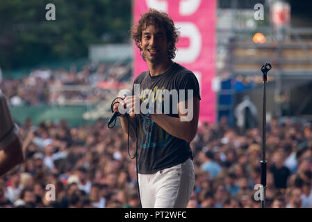 MADRID - SEP 8: Albert Hammond Jr performs in concert at Dcode Music Festival on September 8, 2018 in Madrid, Spain. Stock Photo