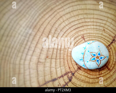 Stone, painted, mandala Stock Photo