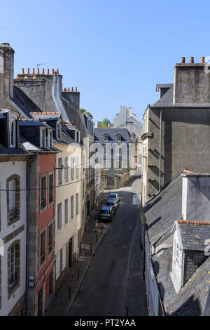 Europe, France, Brittany, Morlaix, View of the 'Rue Ange de Guernisac' Stock Photo