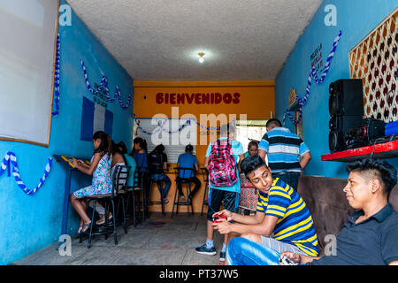 kids in guatemala in class room Stock Photo