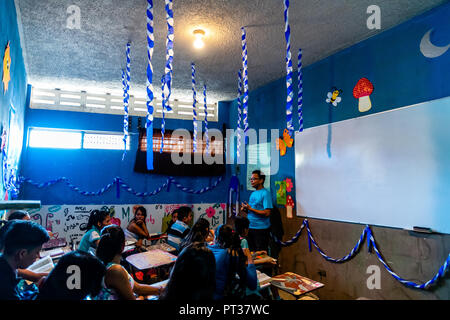 kids in guatemala in class room Stock Photo