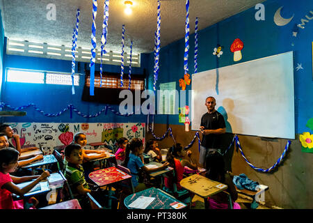 kids in guatemala in class room Stock Photo