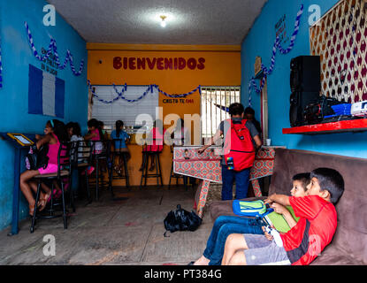 kids in guatemala in class room Stock Photo