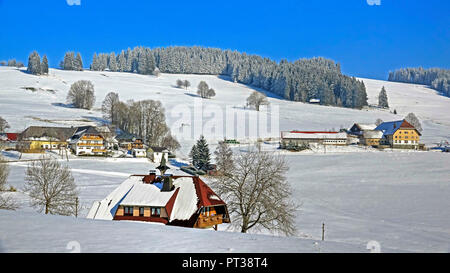 Typical winter landscape near Breitnau in the Hochschwarzwald, Baden-Wurttemberg, Germany Stock Photo