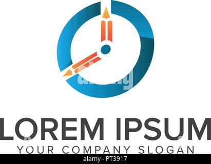 Clock education logo design concept template Stock Vector