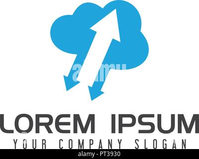 upload download cloud logo design concept template Stock Vector