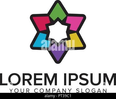 Vector graphic star logo with multicolor design concept template Stock Vector