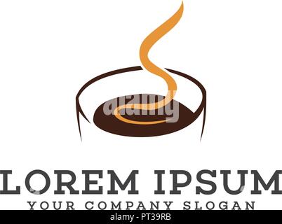 Hot Coffee logo design concept template Stock Vector