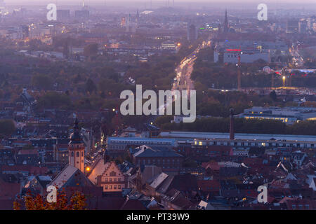 Germany, Baden-Württemberg, Karlsruhe, view of Durlach from Turmberg Hill (Karlsruhe-Durlach), Stock Photo