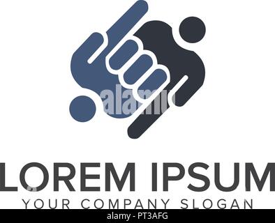 a pair of hands logo. business design concept template Stock Vector