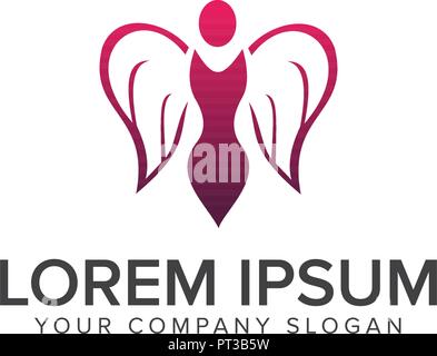 angel logo design concept template Stock Vector