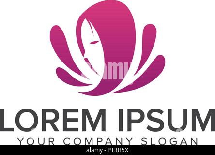 beauty woman logo. Cosmetics and Beauty Logos design concept template Stock Vector