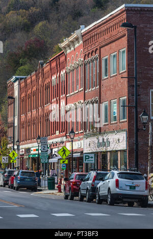 USA, New England, Vermont, Montpelier, Main Street Stock Photo