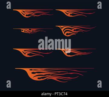 fire flames in tribal style for tattoo, vehicle and t-shirt decoration design. Vehicle Graphics, Stripe, Vinyl Ready Vector Art Stock Vector