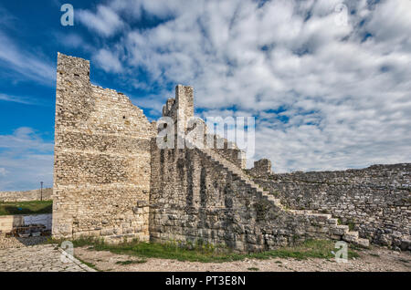 Fortifications in Main Gate area at Castle hill in Berat, UNESCO World Heritage Site, Albania Stock Photo